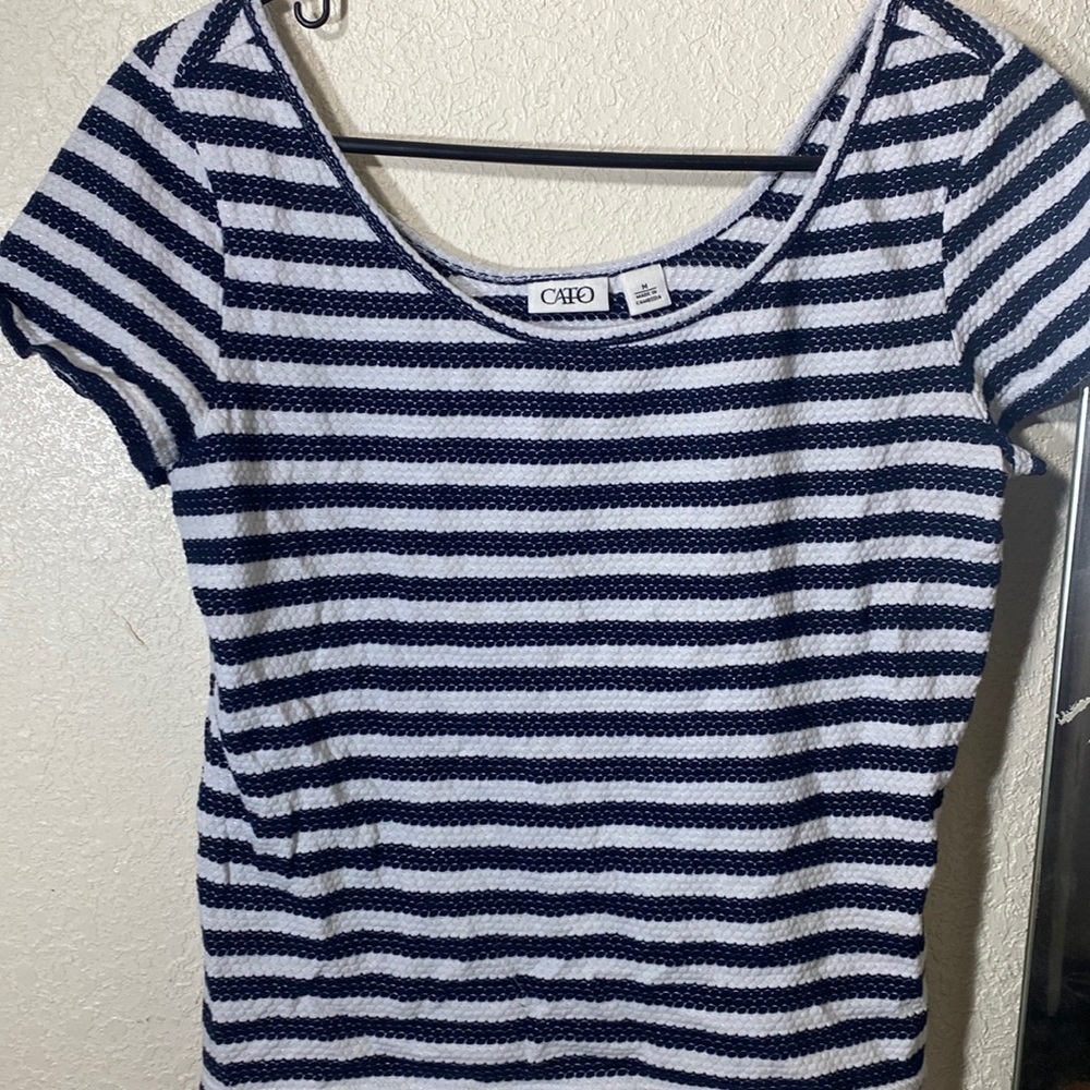 Striped blue and white shirt